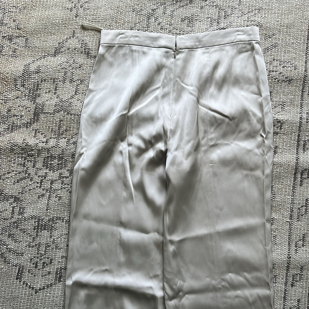 Donna Karan flat front dressy satin flowy trouser 6 - Picture 6 of 6